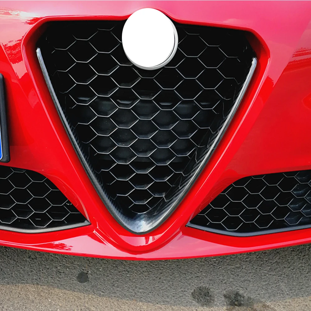 Карбоновый передний бампер решетка гриль рамка Крышка отделка для Alfa Romeo Giulia 2017
