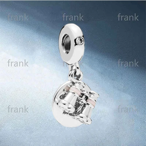

Pink Charm Double Pendant Jewelry Accessory Bracelet DIY Star Silver Woman Love 798062CZ