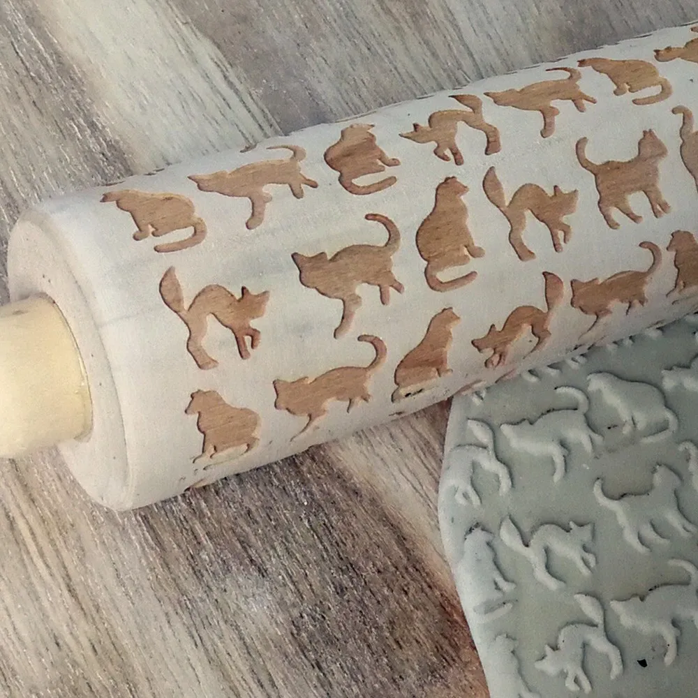 35 см длина креативная кошка шаблон Печенье Тесто палочки деревянный котенок