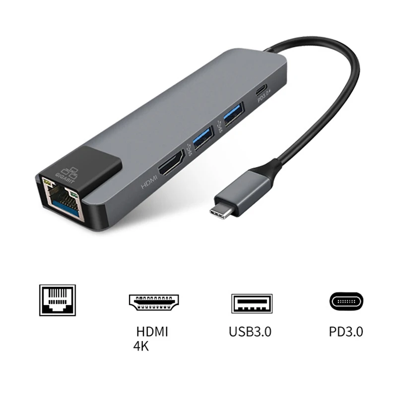 5 в 1 usb концентратора типа c кабе