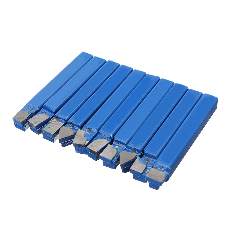 

10Pcs 1/4" Carbide Tip Tipped Cutter Tool Bit Cutter Set Metal Lathe Tool Blue For CNC Lathe Turning Tool Boring Bit