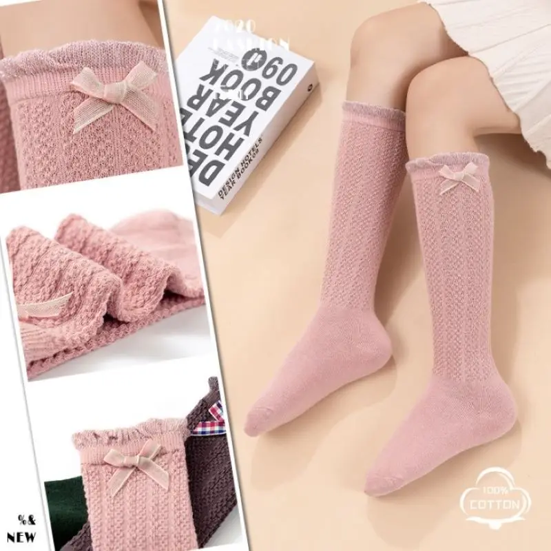 Girls socks for autumn winter Long Socks Kids Knee Lengths Soft Cotton baby Socks Kids 3-12Years Knee High Socks baby knee socks cotton funny pom pom socks boys girls meias fashion autumn kids long socks knee high toddler girls brand 0 4y