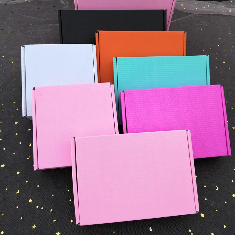 

5pcs/10pcs/kraft box wholesale color package small gift box Wigs blank 3layer corrugated box can be customized size printed logo