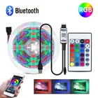 Светодиодные RGB-ленты с поддержкой Bluetooth 2835 светильник в, USB, водонепроницаемые светодиодные RGB-ленты с диодами для украшения спальни, телевизора, ПК, светильник вые полосы
