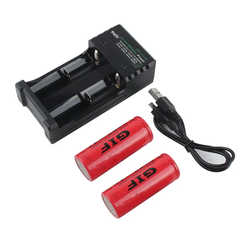 2 шт 26650 батареи 8800mah Li ion 3 7 v аккумуляторная батарея с зарядным устройством для