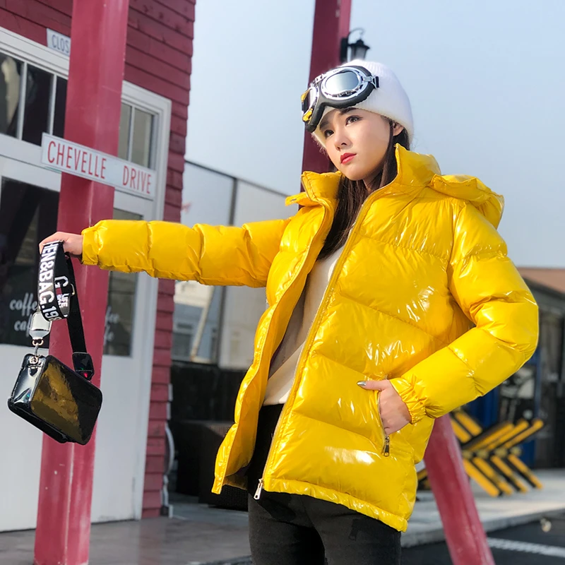 

ZURICHOUSE Thick Winter Jacket Women Warm Hooded Women's Parka 2021 Streetwear Fashion Glossy Puffer Bubble Jacket Coat