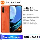 Смартфон Xiaomi Redmi 9T, 4 ГБ, 64 ГБ, Snapdragon глобальная версия, задняя камера 48 МП, 662 мАч, без NFC, 6000 дюйма