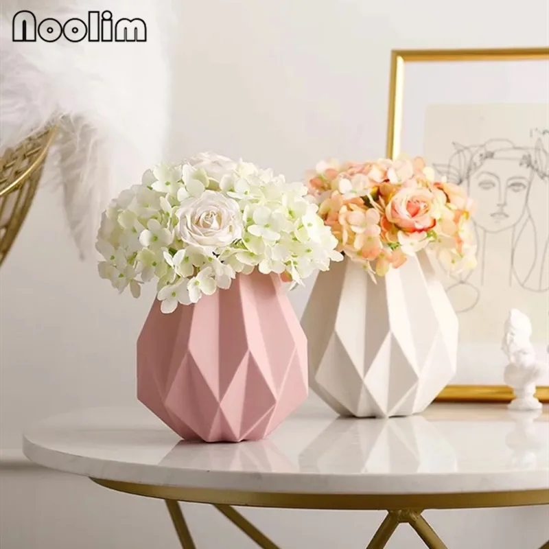 Керамическая ваза в скандинавском стиле оригами свадебный подарок украшение для