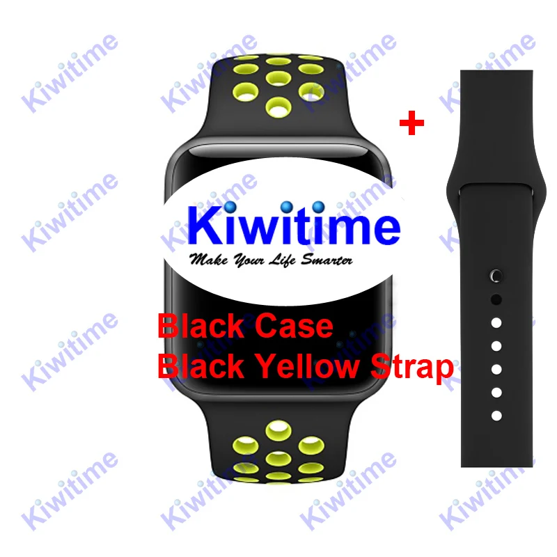 Black Yellow KIWITIME IWO 11 Pro gps Смарт часы 44 мм монитор сердечного ритма серии 5 Спортивные умные часы для Apple iOS 9 10 iPhone 8 Android телефон - Цвет: Black Yellow