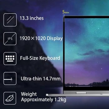 BMAX Y13 360° Laptop 13.3 inch Notebook Windows 10 8GB LPDDR4 256GB SSD 1920*1080 IPS Intel N4120 touch screen laptops 2