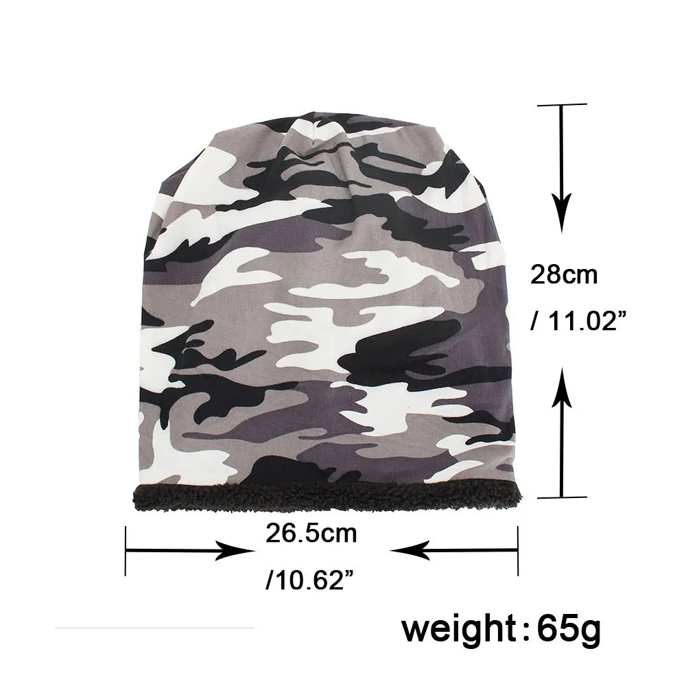 

RoxCober Camouflage Warm Winter Hat skullies beanies Casual Thick warm Plus Velvet cap Women beanie hat For Men Women