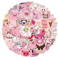 103050pcs pink pig kawaii aesthetic stickers diy water bottle diary scrapbooking waterproof graffiti cartoon decals sticker