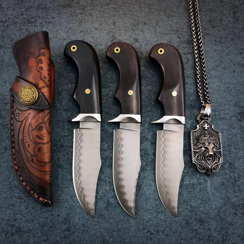 Наружные тактические фиксированные ножи из высокоуглеродистой стали дамасский