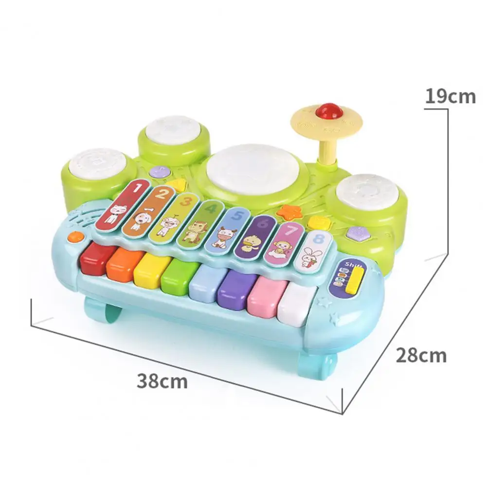

Cartoon Baby Kids Musical Keyboard Piano Drum Baby Musical Toy With Music And Lights Early Educational Development Children Toys