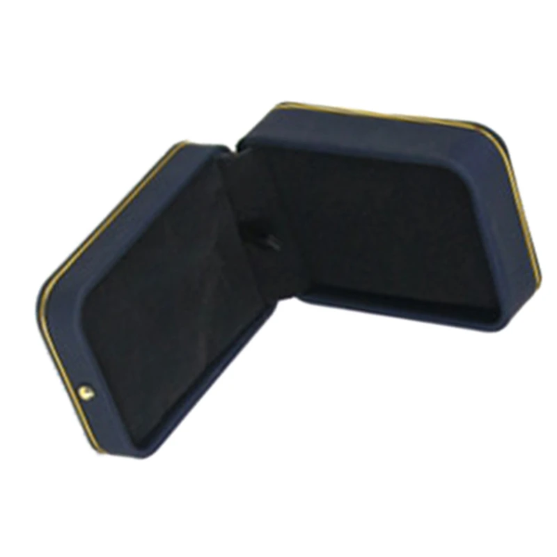 

Navy Wedding Ring Box with Gold Rim Engagement Valentine Love Birthday Gift Jewelry Charm Bracelet Boxes Packaging Case