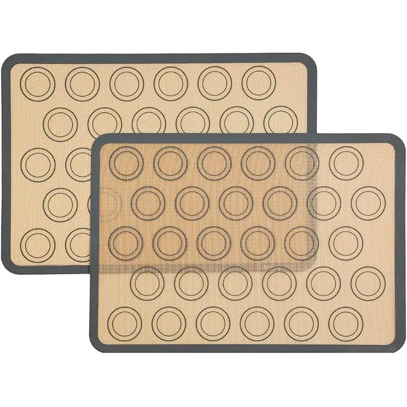 

2pcs Non Stick Silicone Dough Macaroon Tray Oven Baking Fondant Pastry Mould Sheet Mat Pad New