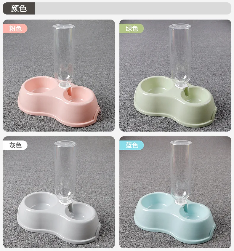 Вода собака Кормушка Двойная чаша Автоматическая Питьевая Бутылка есть закуски