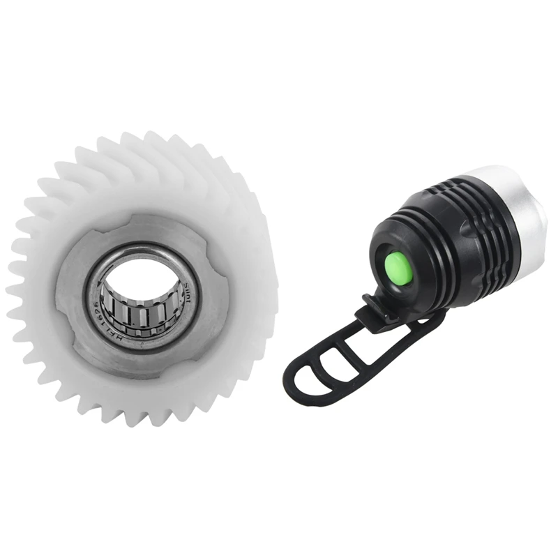 

1 Pcs Cycling Led 3 Modes Front Light Head Light & 1 Pcs For Bafang 8Fun BBSHD Mid Motor Nylon Gear