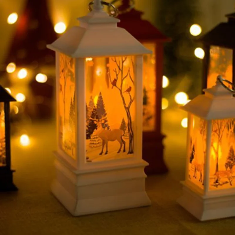 Big deal Christmas Decoration Candlestick Pendant Table Lamp Decor Ornaments Creative Printed Gift Wind Ligh | Лампы и освещение