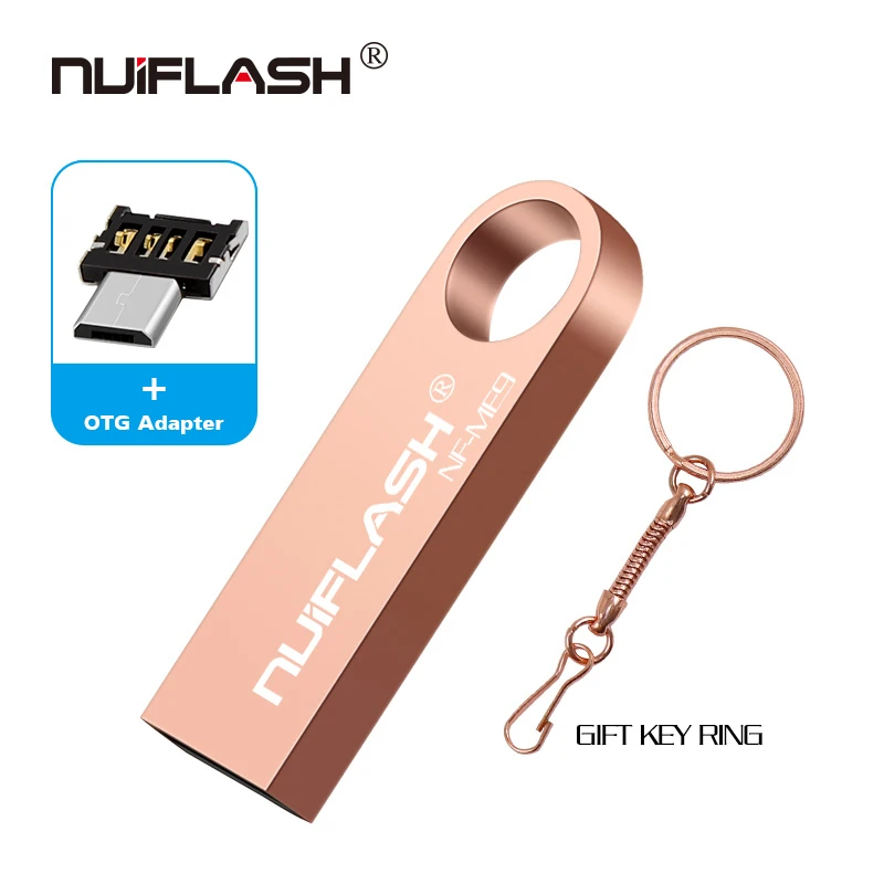 rose gold-otg Бесплатный адаптер OTG type c, крутой USB флеш-накопитель, 8 ГБ/16 ГБ/32 ГБ/64 ГБ, флеш-накопитель, флешка, флеш-диск USB 2,0, карта памяти, usb-диск - Цвет: rose gold-otg