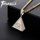 Кулон TOPGRILLZ в стиле хип-хоп, позолоченный, египетская пирамида, глаз Гора, ожерелье, украшенное микрофианитами