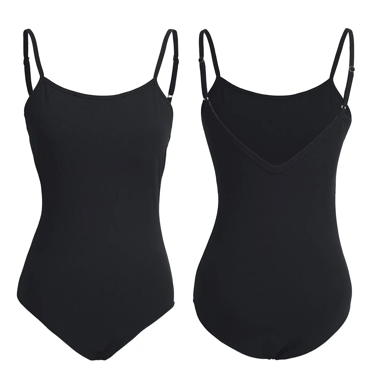 Женский однотонный Эластичный Трико для гимнастики на тонких бретельках