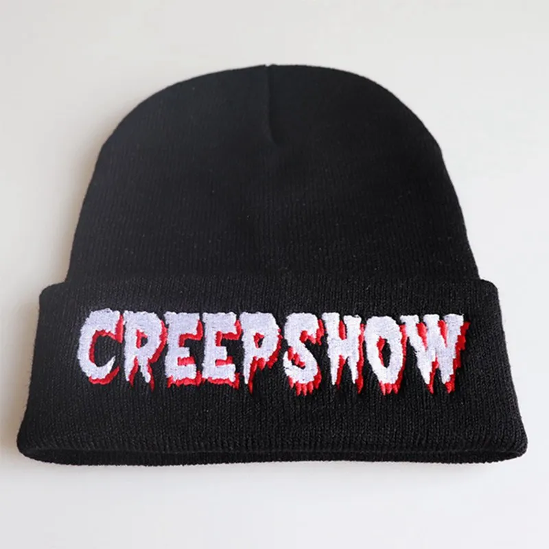 Модная вязаная шапка с вышивкой CREEPSHOW теплый пуловер лыжная унисекс на осень и