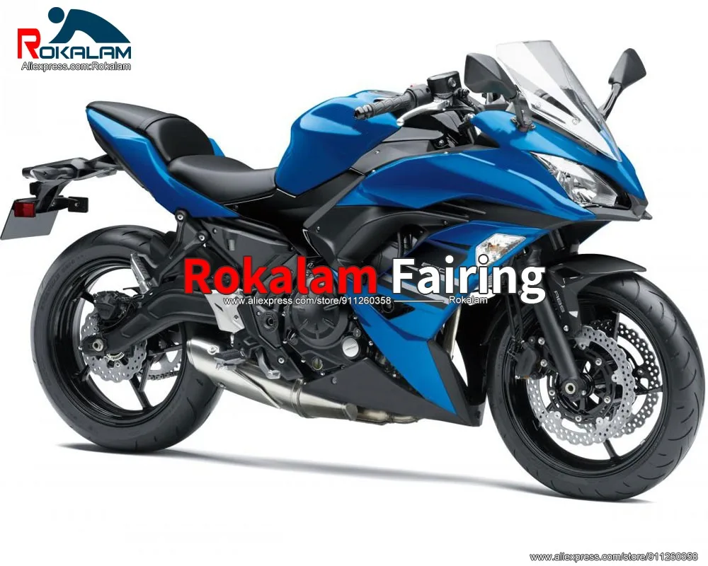 

Кузов на вторичном рынке для Kawasaki Ninja 650R ER-6F 2017 2018 2019 ER6F 17 19 синий черный обтекатель для мотоцикла (литьё под давлением)