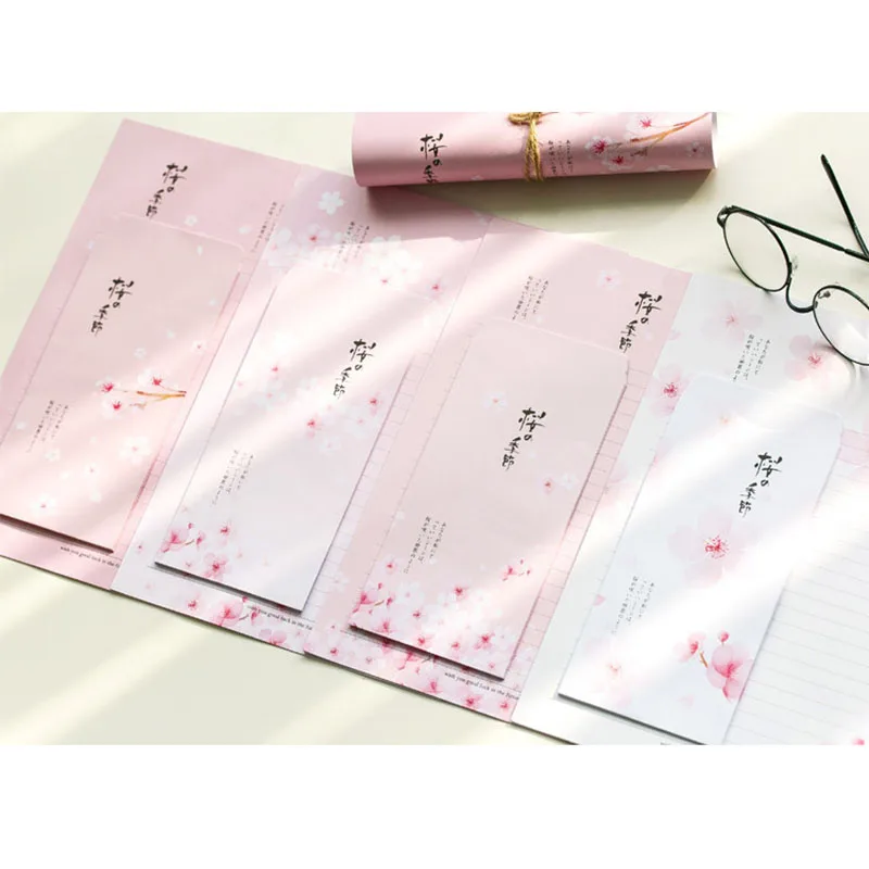 Конверт с Сакурой письменной форме букв Бумага комплект вишня США офисные