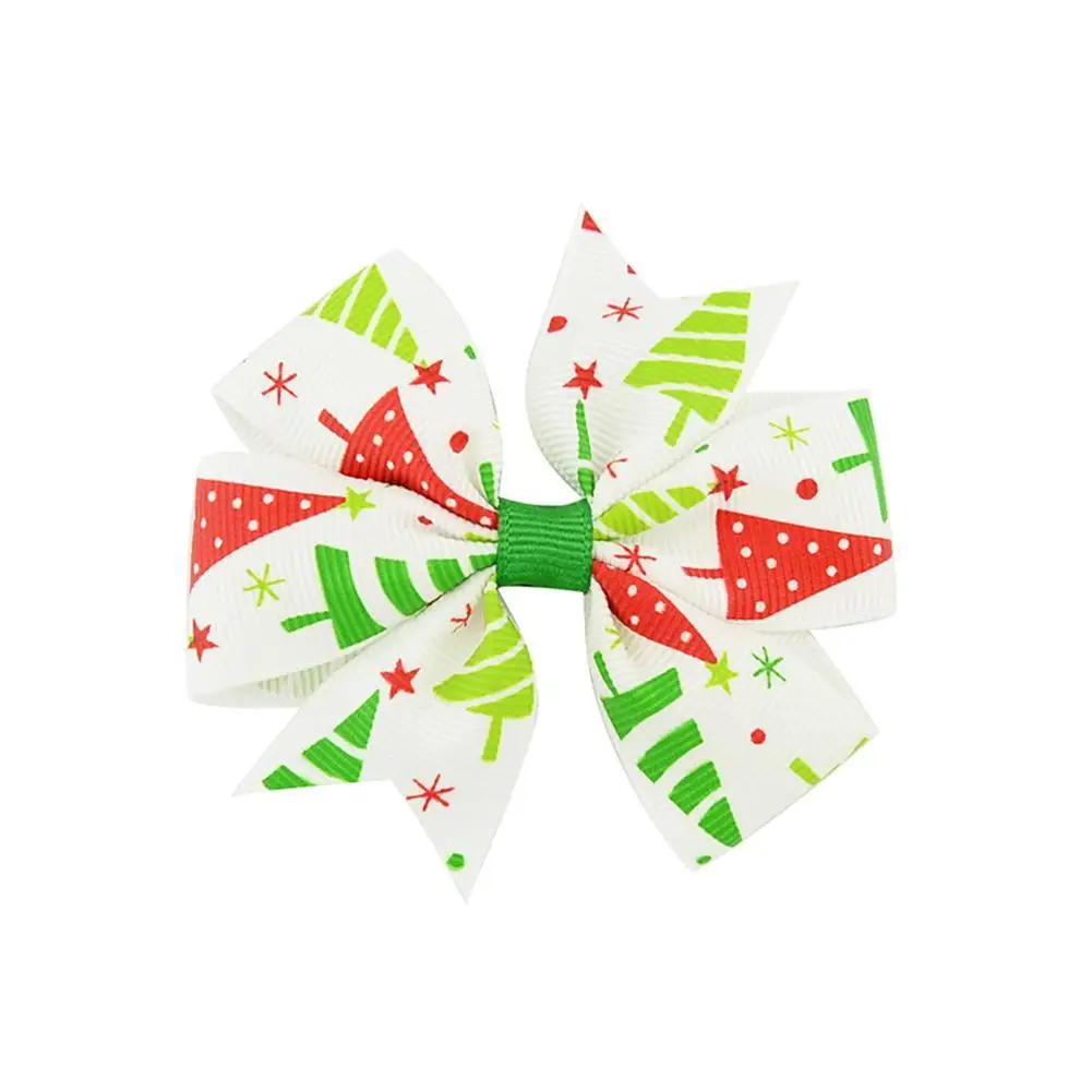 Рождественские заколки для волос с бантом девочек ленты банты детей праздничные