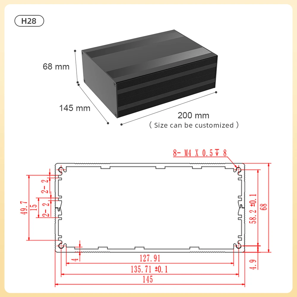 

Electronic Component Enclosure Motherboard DIY Black Boxes Portable Switchboard PCB Case H28A 145*68