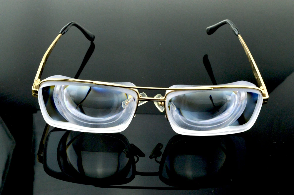 

DOUBLE FRAME AVIATION GOLD HIGH MYOPIA MYOPIC GLASSES -16D