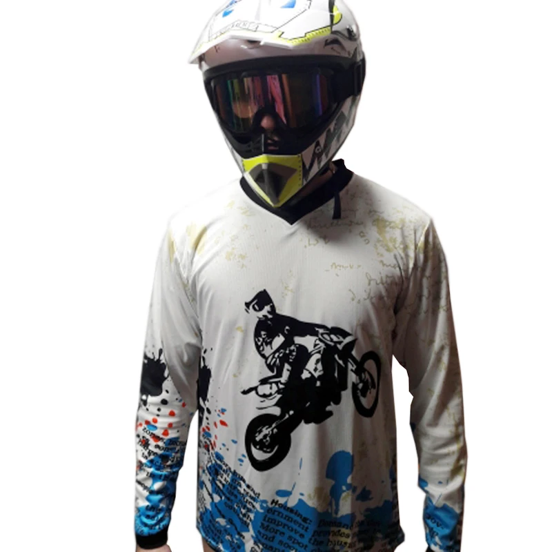 Мотоциклетная Джерси для MTB DH MX, велосипедная футболка, быстросохнущая, ледяная, холодная, на ощупь