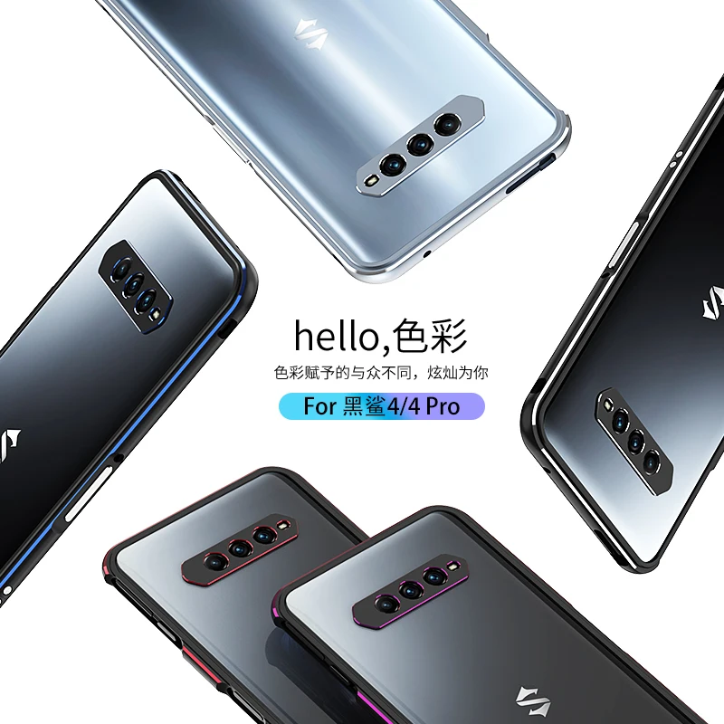 for black shark 4 5g aluminum metal bumper frame slim cover phone case carmera protector for blackshark 4 pro free global shipping