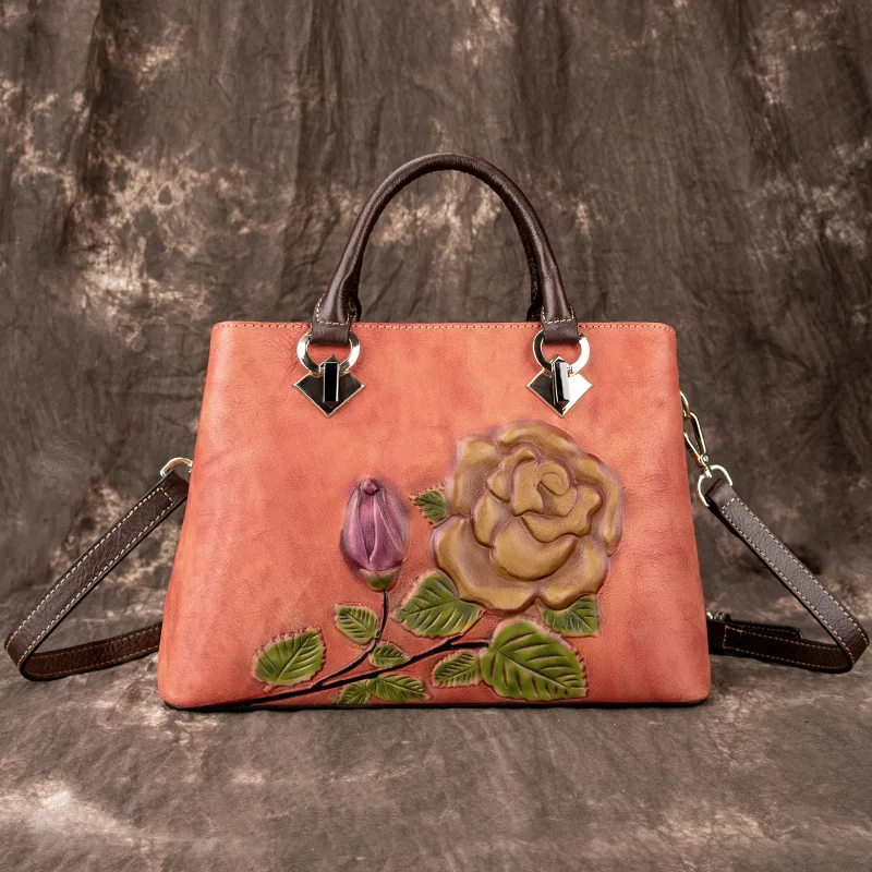 

XIYUAN female Cow Leather flower handbag Women tote Bag High Quality Ladies messenger bags Luxury Handbag Large Capacity Totes