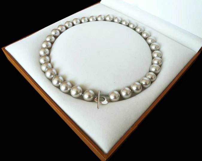 12 мм круглое жемчужное ожерелье в виде раковины Белого моря для женщин и девушек