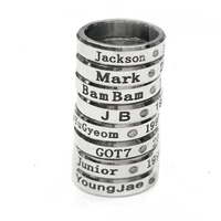 free shipping kpop got7 members jb jackson mark bambam rings for women with chain free size 7