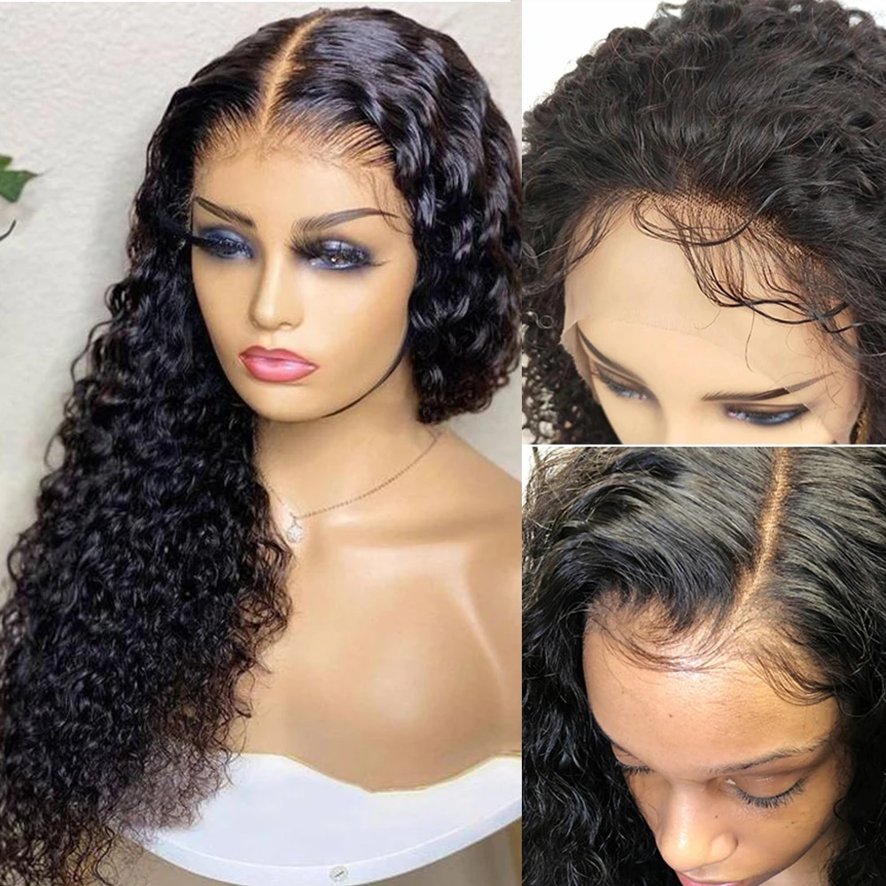 

Kinky Curly Wigs Lace Frontal For Black Women Brazilian Hair Lace Front 4x4 Curly Lace Closure Human Hair Lace Closure Wig