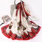 Модный пылезащитный носовой платок для каретки корейское пляжное полотенце с принтом на цепочке летние шелковые шарфы 180 х90 см женские дорожные солнцезащитные Шали