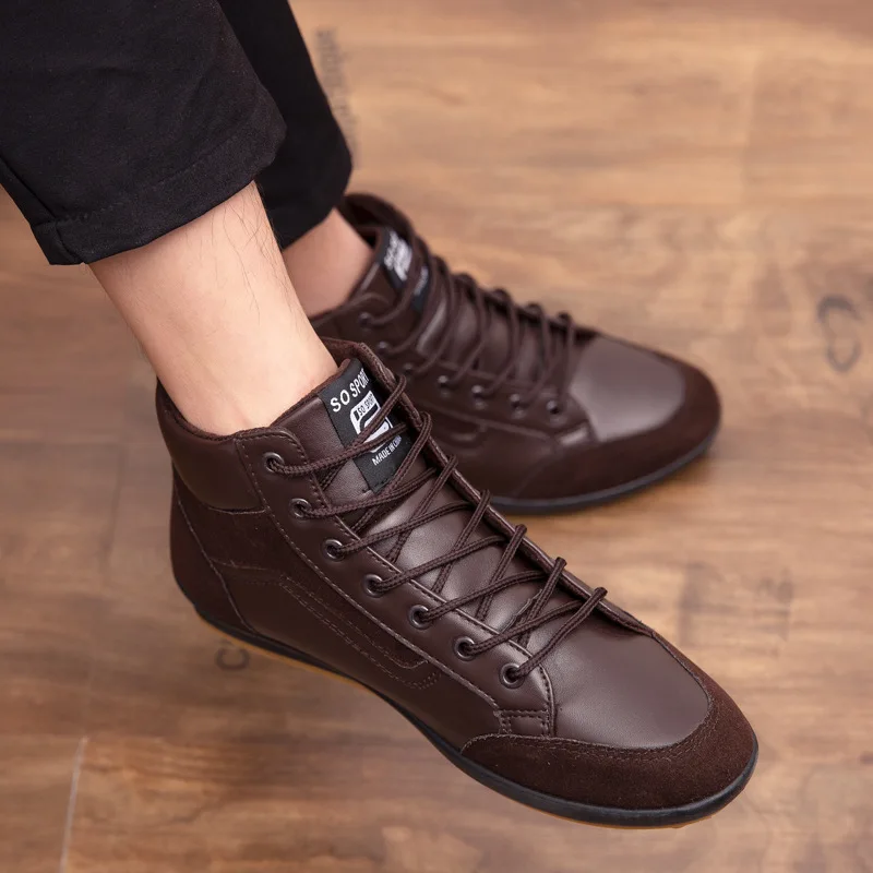 Winter Boots For Men Shoes Fashion Autumn Warm Lace Up Cotton Brand Ankle Man Footwear Zapatos De Hombre | Обувь