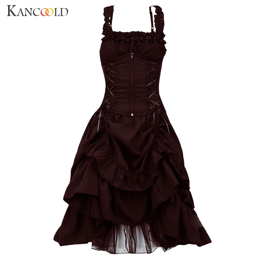 KANCOOLD dress Womens Empire Gothic Vintage Dress Steampunk Retro Court Princess Sleeveless fashion new women 2019Nov27 | Женская одежда