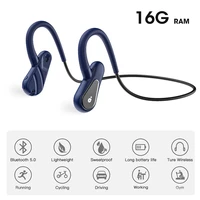 wirelss earphone bluetooth headphones for sports ear hook running headset built in 16g ram memory card driving wireless headset