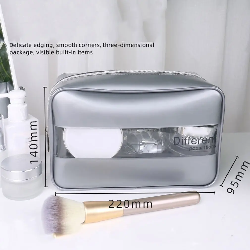 

Transparent PVC Cosmetic Bag Women Men Fashion Waterproof Makeup Travel Big Capacity Organizer Bag Pouch Simple Toiletry Tool