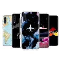 airplane travel art for samsung galaxy a30 s a40 s a2 a20e a20 s a10s a10 e a90 a80 a70 s a60 a50s transparent phone case