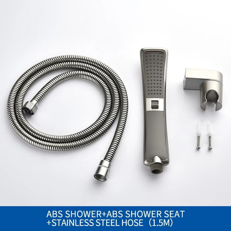 

Brushed Nickel Handheld Shower Bathroom 2 Function High Pressure Rain Shower Sprayer Set Water Saving Waterfall Shower