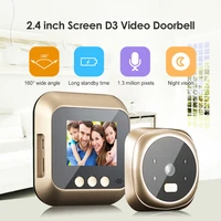 2 4 inch lcd color screen digital doorbell smart electronic peephole night vision door video camera viewer wireless door ring