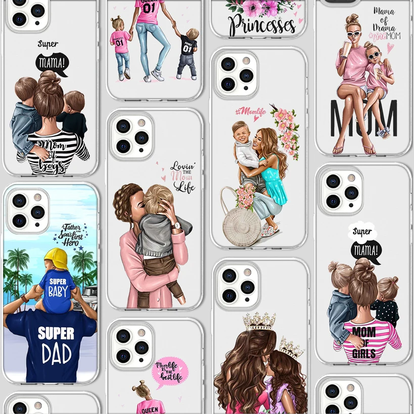 Super Mom Dad Funda per Iphone 13 custodia per IPhone 13 12 11 Pro XR 7 X XS Max Mini 8 6 6S Plus 5