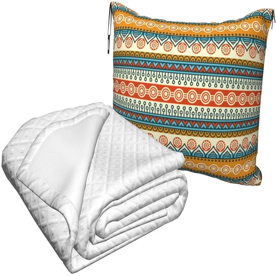 barato Flores étnicas Viagem Travesseiro Cobertor Dois-em-um Mochila Cinta E Compacto Avião Saco Cintura Suporte 60x43 Polegadas