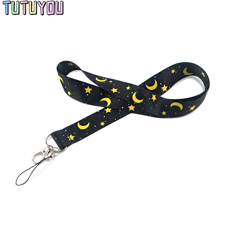 PC1645 Star Moon Lanyards For Keychain ID Card Pass Gym Mobile Phone USB Badge Key Ring Holder Neck Straps Accessories | Мобильные