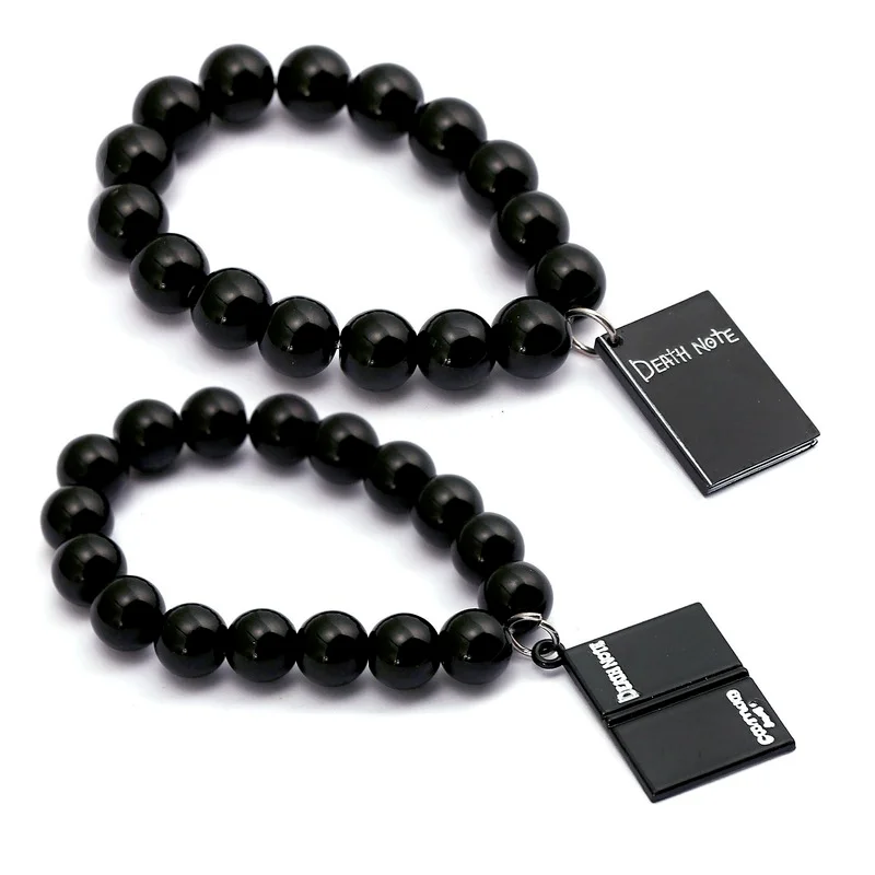 

Japanese Anime Death Note Bracelets Accessories Two Black Notebook Pendant Hand for Women Men Jewelry Gifts Wholesale